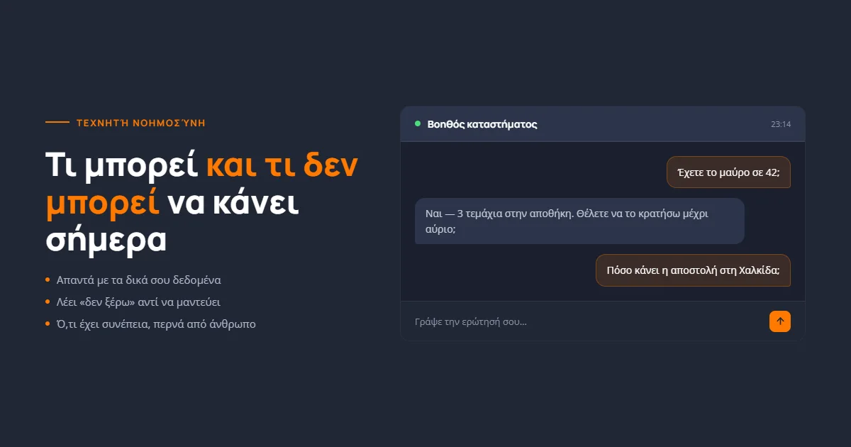 Τι μπορεί και τι δεν μπορεί να κάνει η τεχνητή νοημοσύνη στην επιχείρησή σου σήμερα