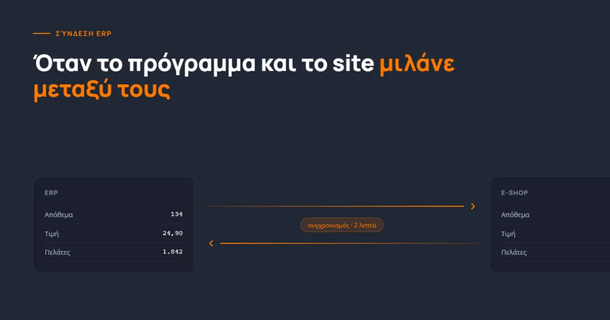 Τι σημαίνει να συνδέσεις το ERP με το site, σε απλά λόγια